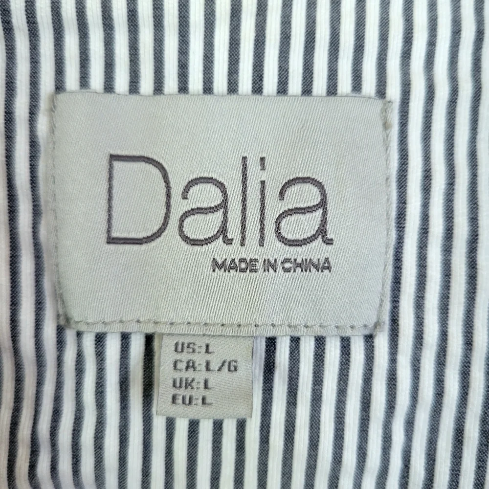 Dalia Pinstripe Blazer Sz L Cotton Blend - Picture 10 of 11
